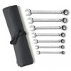 GEARWRENCH 7 Pc. 72-Tooth 12 Point Reversible Ratcheting Combination SAE Wrench Set with Tool Roll 9567RN Wrench Set