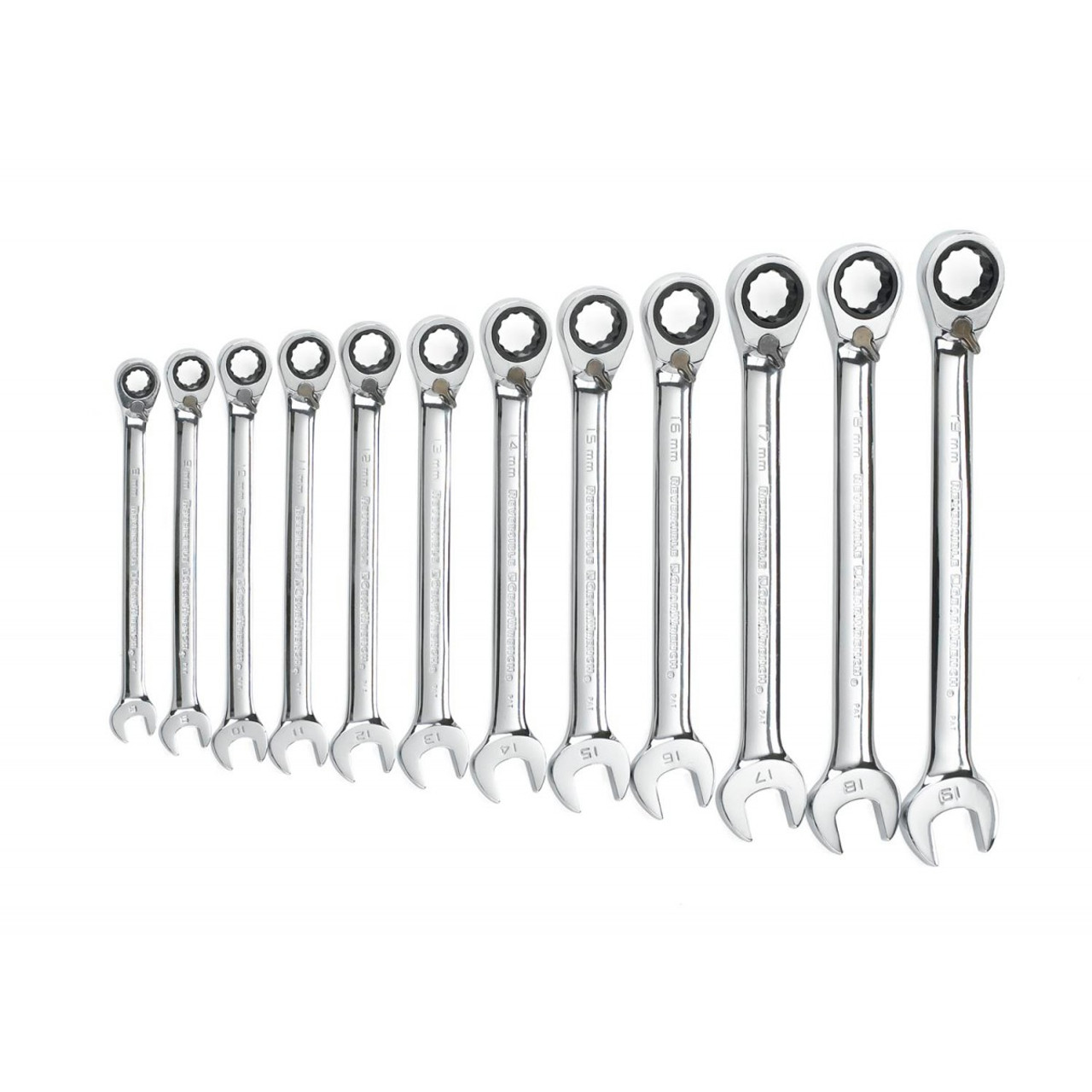 GEARWRENCH 12 Pc. 72-Tooth 12 Point Reversible Ratcheting Combination Metric Wrench Set 9620N