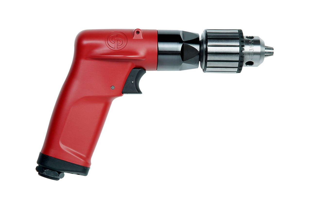 Chicago Pneumatic CP1014P45 - 1/4 Inch (6 mm) Air Drill, Keyed Chuck,  Pistol Handle, 0.5 HP / 370 W, Stall Torque 2.4 ft. lbf / 3.2 Nm - 4500 RPM 