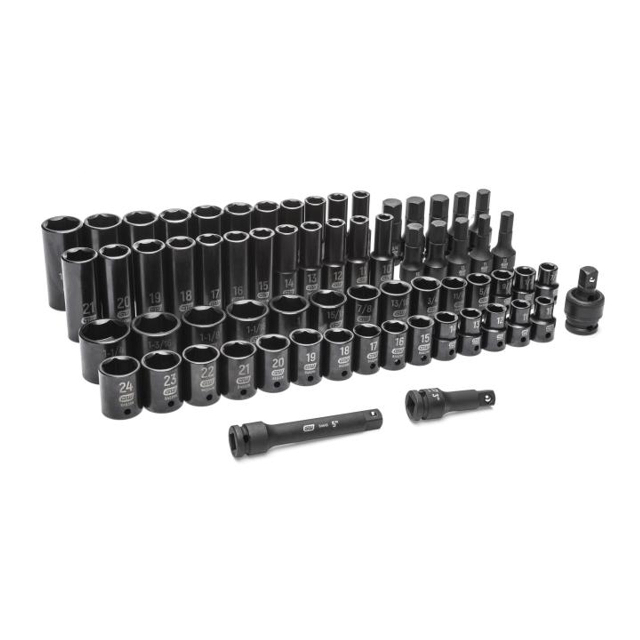 GEARWRENCH Set of 65 1/2 in Drive Impact Sockets - 89095