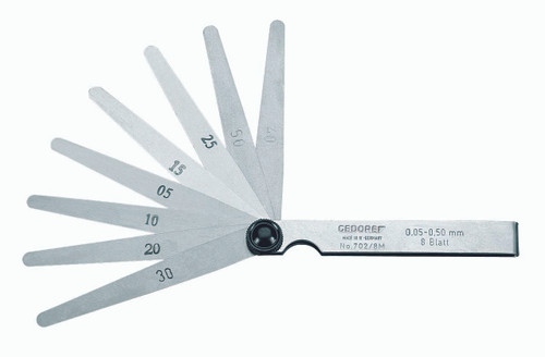 Gedore 702 8 A Feeler gauge set, fan pattern .002 - .020" 6548250