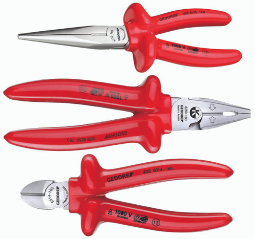 Gedore VDE S 8003 VDE Pliers set with VDE dipped insulation 3 pcs 6708120