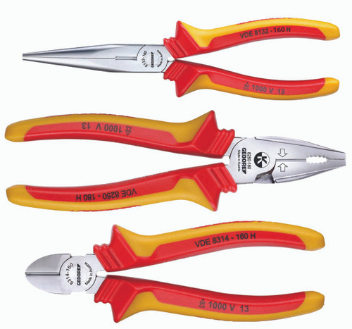 Gedore VDE S 8003 H VDE Pliers set with VDE insulating sleeves 3 pcs 1550594