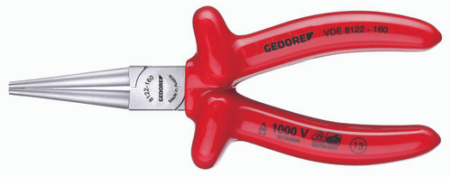 Gedore VDE 8122-160 VDE Round nose pliers with VDE dipped insulation 6717110