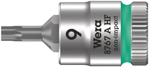 Wera 8767 A HF Torx Zyklop bit socket with 1/4" drive with holding function , TX 9 x 28 mm 05003361001