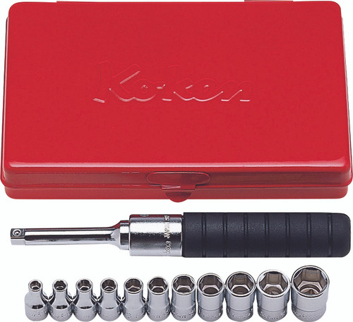 Koken 2203A | 1/4 Sq. Dr. Socket set  3/16-1/2 6 point   10 pieces