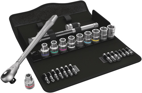 Wera 8100 SC 10 ZYKLOP METAL RATCHET SET. IMPERIAL 1/2 25 PCS RATCHET SET PUSH-THROUGH SQUARE IMPERIAL 05004080001