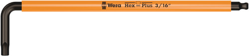 Wera 950 SPKL HEX-PLUS SW 3/16" BRIGHT ORANGE LONG ARM HEX KEY 05022634001