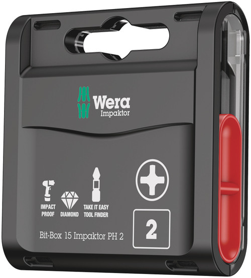Wera Bit-Box 15 Impaktor PH-851/1 IMP DC 15 x PH 2x25; 05057752001