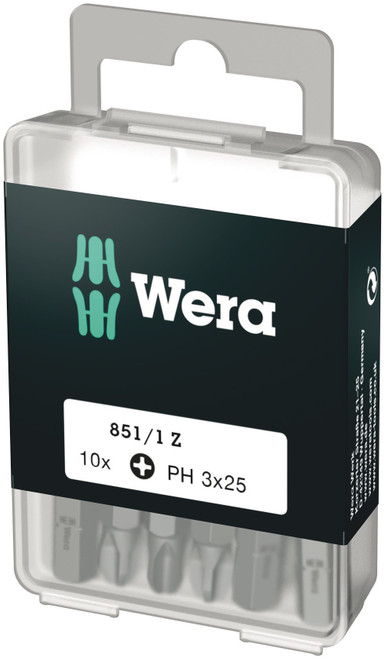 Wera 851/1 Z PH 3 X 25 MM DIY-BOX BITS FOR PHILLIPS SCREWS DIY-BOX 05072402001