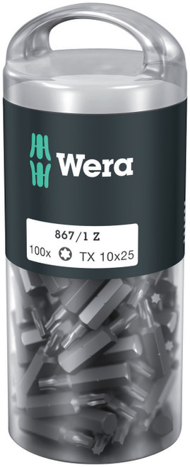 Wera 867/1 Z TX 10 X 25 MM DIY-BOX BITS FOR TORX SOCKET SCREWS 05072446001