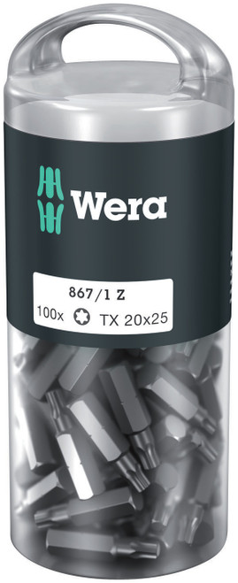 Wera 867/1 Z TX 20 X 25 MM DIY-BOX BITS FOR TORX SOCKET SCREWS 05072448001