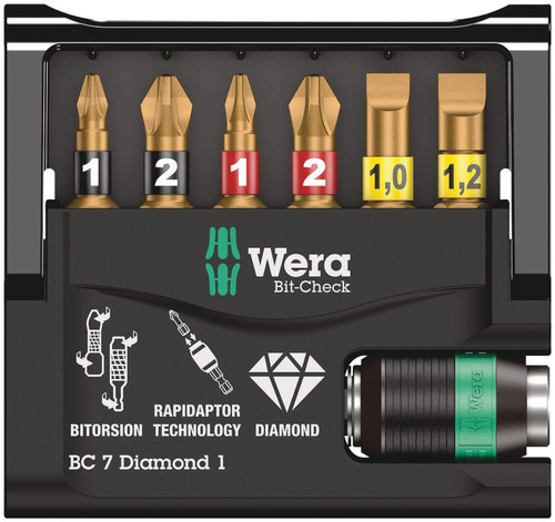 Wera BIT-CHECK 7 DIAMOND 1 SB BITS ASSORTMENT 05073419001