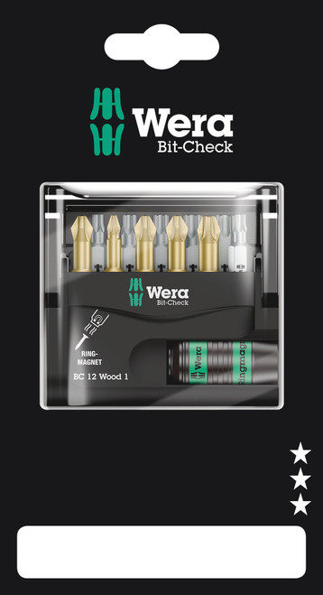 Wera Bit-Check 12 Wood 1 SB Bits assortment 05136390001