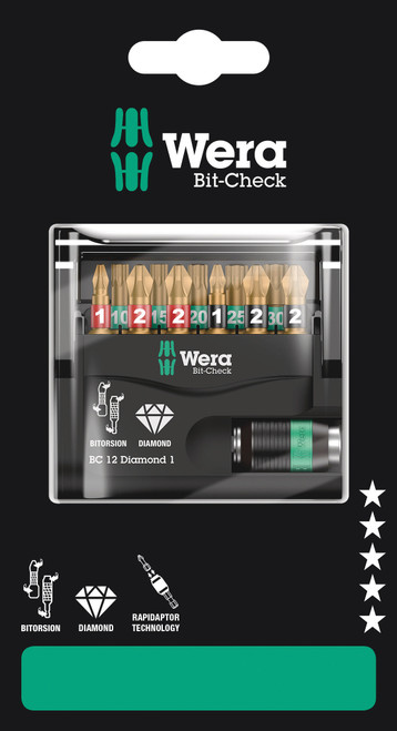 Wera Bit-Check 12 Diamond 1 SB Bits assortment 05136392001