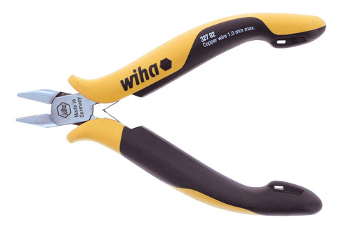 Wiha 32702, ESD Prec Tapered Head Semi Flush Cutters