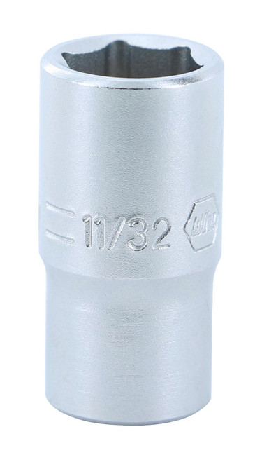 Wiha 33311, 1/4" Drive Socket, 6 Point, 11/32"