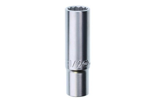 Wiha 33743, 3/8" Drive Deep Socket, 12 Point, 1/2"