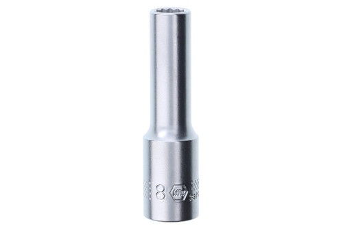 Wiha 33751, 3/8" Drive Deep Socket, 12 Point, 8.0mm