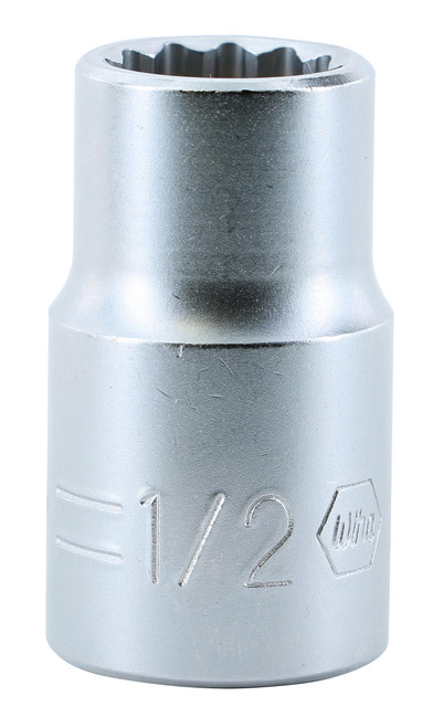 Wiha 33811, 1/2" Drive Deep Socket, 12 Point, 1/2"