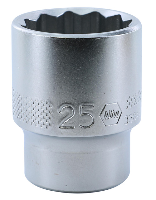 Wiha 33841, 1/2" Drive Socket, 12 Point, 25.0mm