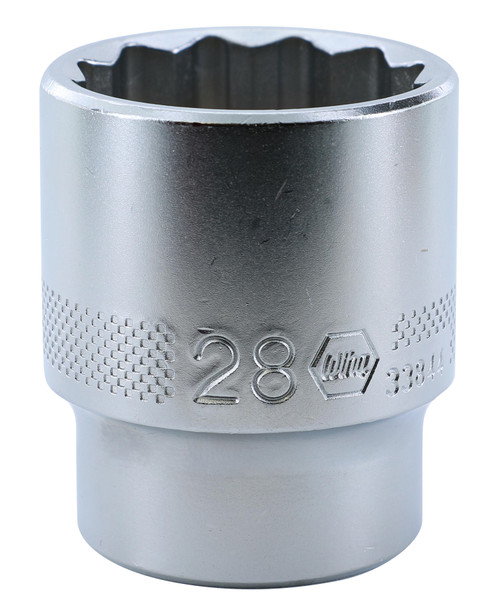 Wiha 33844, 1/2" Drive Socket, 12 Point, 28.0mm