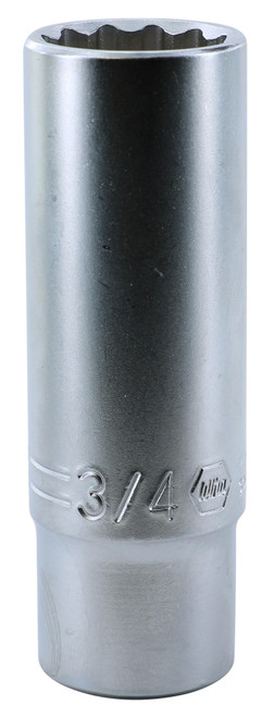 Wiha 33857, 1/2" Drive Deep Socket, 12 Point, 3/4"