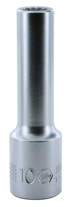 Wiha 33866, 1/2" Drive Deep Socket, 12 Point, 10.0mm