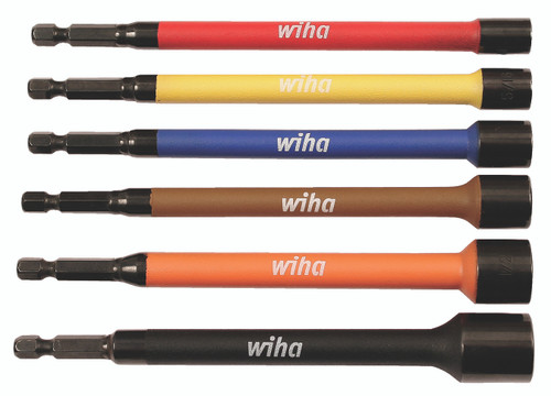 Wiha 70486, Color Coded Magnetic Nut Setters 6 Pc.