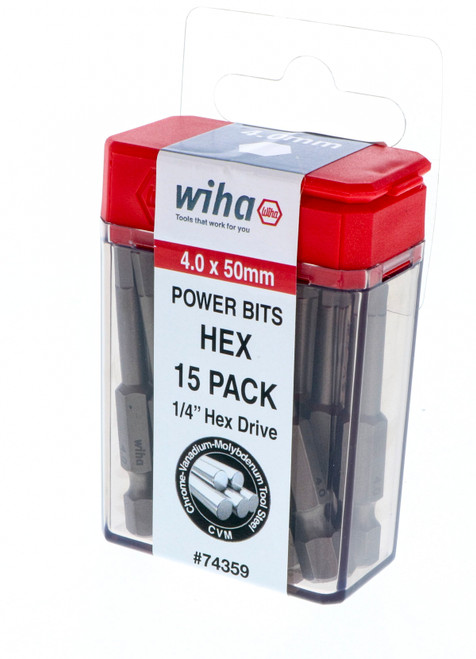 Wiha 74359, Hex Metric Power Bit 4.0 x 50mm