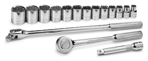 SK Tools - Set Socket 1/2dr Standard 12pt Fractional 16pc - 4116