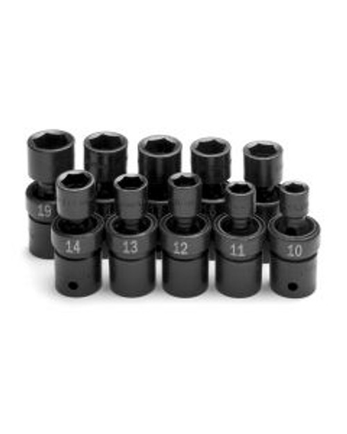 SK Tools - 10 Piece 1/2" Drive Metric Swivel Impact Socket Set - 34351