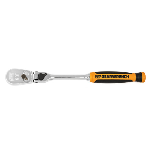 GEARWRENCH 1/4" Drive 90-Tooth Dual Material Locking Flex Head Teardrop Ratchet 8" 81016T Ratchet