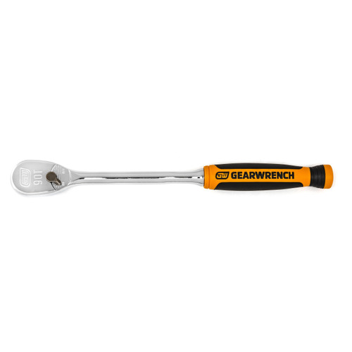 GEARWRENCH 1/4" Drive 90-Tooth Long Handle Dual Material Teardrop Ratchet 8" 81029T Ratchet