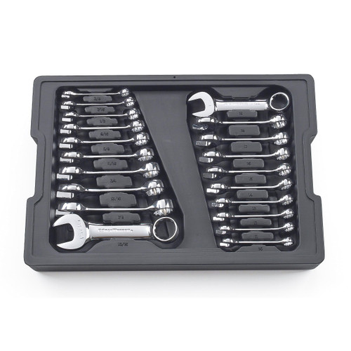 GEARWRENCH 20 Pc. 12 Point SAE/Metric Stubby Combination Wrench Set 81903 Wrench Set