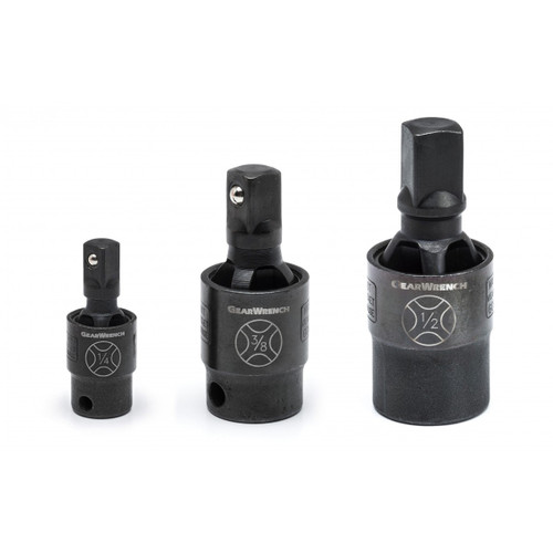 GEARWRENCH 3 Pc. 1/4", 3/8" & 1/2" Drive X-Core Pinless Impact Universal Joint Set 84960 Universal Joint Set