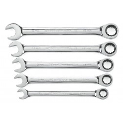 GEARWRENCH 5 Pc. 72-Tooth 12 Point Ratcheting Combination Metric Wrench Set 93004D Wrench Set