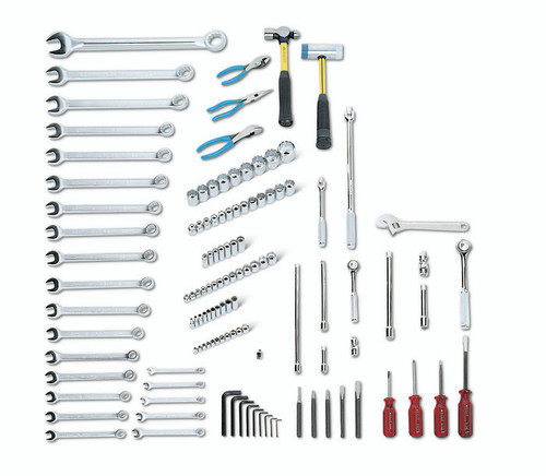Wright Tool 122 Piece Metric Service Tool Set 1/4, 3/8, 1/2 in Drives