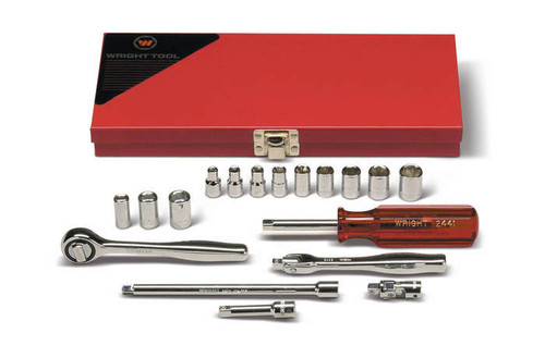 Wright Tool 18 Piece 1/4 in Drive 6, 8-Point Metal Boxed Standard SAE Socket Set, 3/16 - 1/2 in