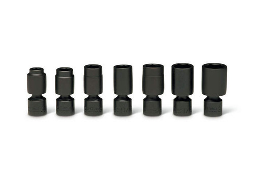 Wright Tool 7 Piece 3/8 in Drive 6-Point Standard Universal Power Socket Set, 3/8 - 3/4 in