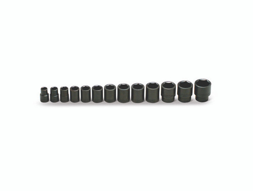 Wright Tool Set of 13 1/2 in Drive 6-Point Standard SAE Impact Socket, 7/16 to 1-1/4 in