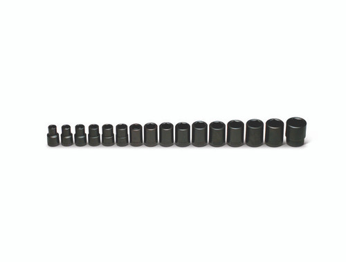 Wright Tool 16 Piece 1/2 in Drive 6-Point Standard Metric Impact Socket Set, 10 - 27mm