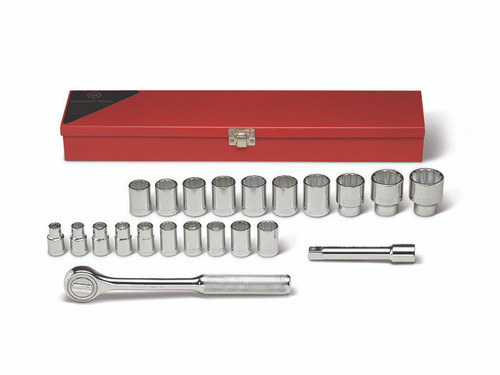 Wright Tool 22 Piece 1/2 in Drive 12-Point Metal Boxed Metric Socket Set, 9 - 32mm