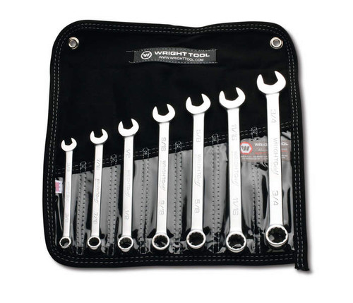 Wright Tool Set of 7 12-Point SAE Satin Combination Wrench, 3/8 to 3/4 in
