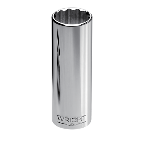 Wright Tool 1/4 in Drive 12-Point Deep SAE Polished Hand Socket, 3/16 in