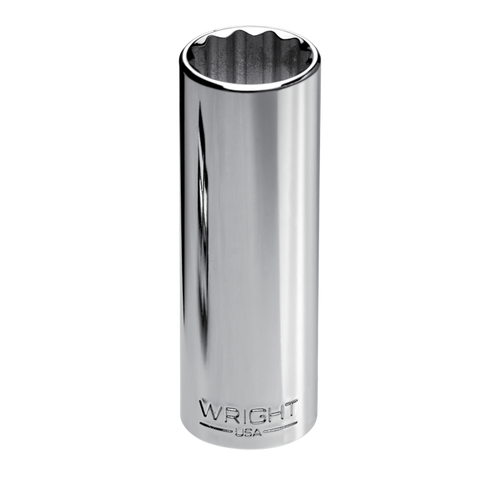 Wright Tool 1/4 in Drive 12-Point Deep SAE Polished Hand Socket, 9/32 in