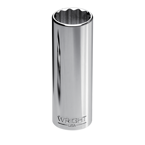 Wright Tool 1/4 in Drive 12-Point Deep SAE Polished Hand Socket, 9/32 in
