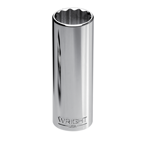 Wright Tool 3/8 in Drive 12-Point Deep SAE Polished Hand Socket, 3/8 in