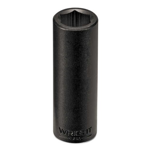 Wright Tool 3/8 in Drive 6-Point Deep SAE Black Oxide Impact Socket, 9/16 in