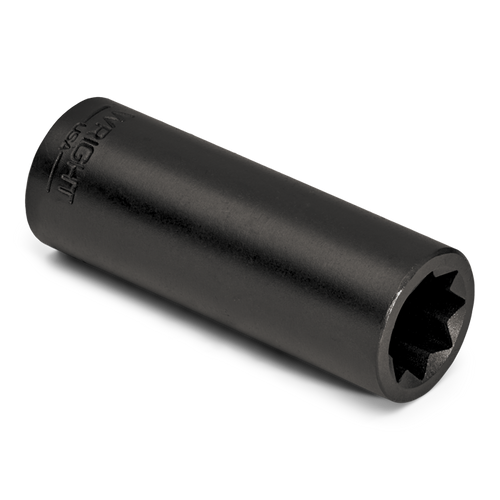 Wright Tool 1/2 in Drive 8-Point Double Square Deep SAE Black Oxide Impact Socket, 9/16 in